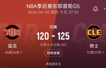 猛龙VS骑士G5