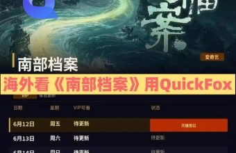 海外用quickfox观看爱奇艺《南部档案》热剧