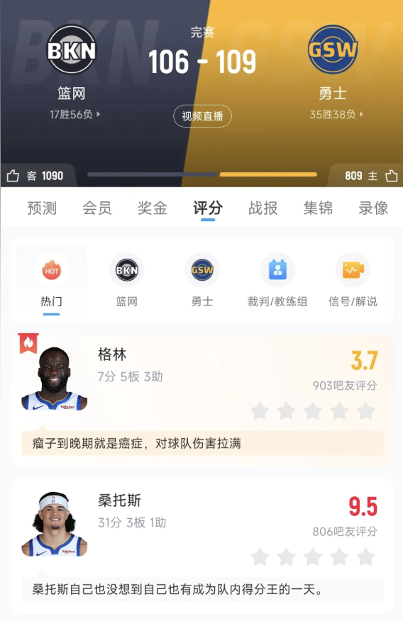 3 月 26 日,NBA 常规赛在金州勇士VS篮网