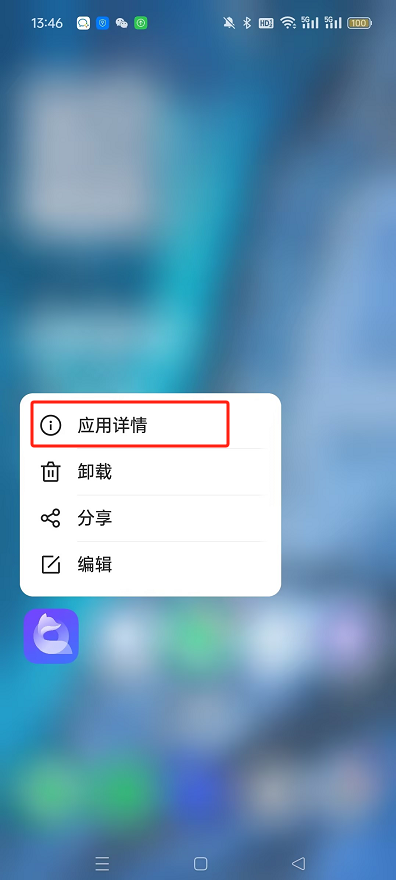 长按APP图标-选择应用详情