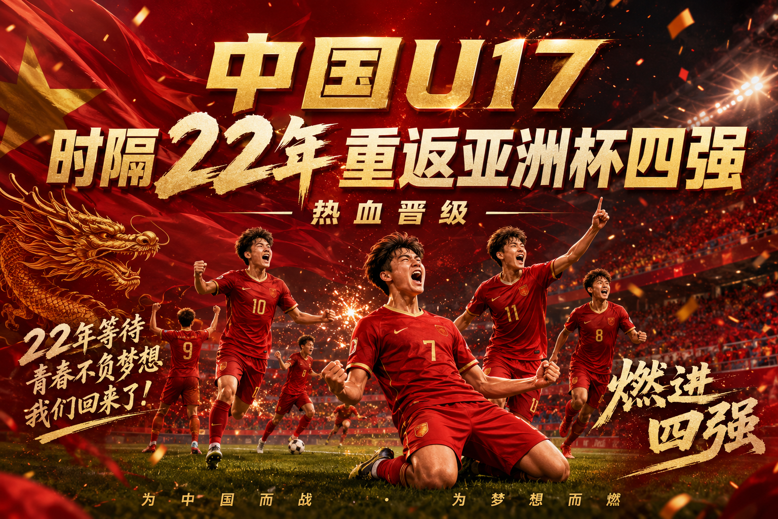 中国u17时隔22年重返亚洲杯四强