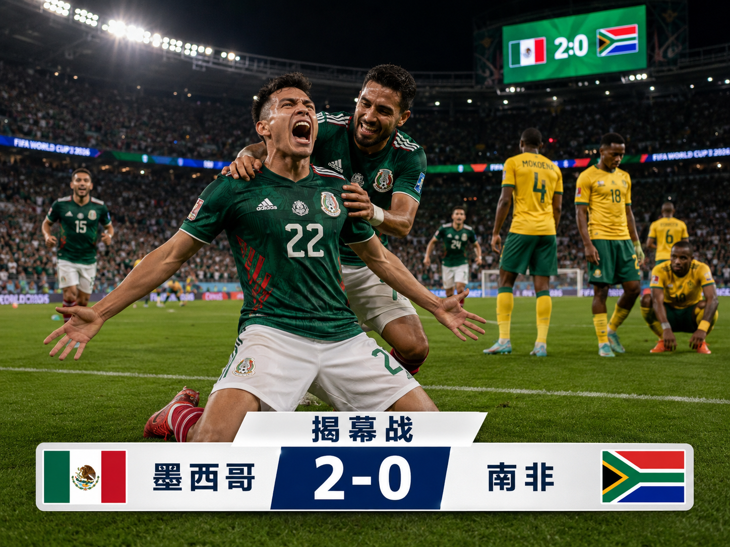 揭幕战：墨西哥 2-0 南非