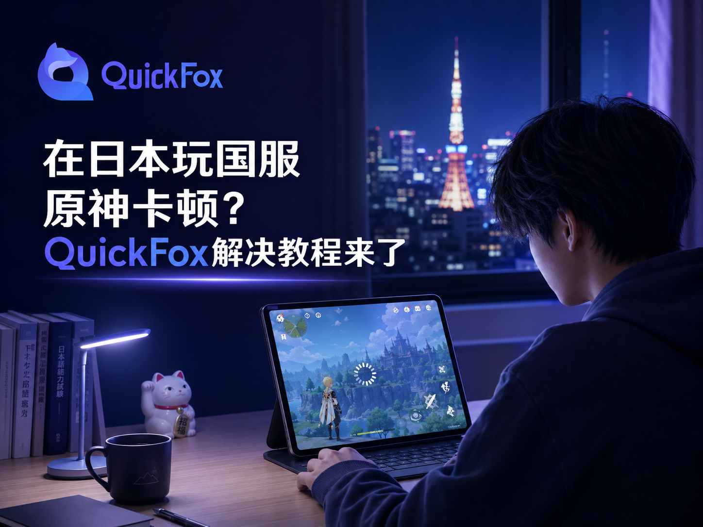 在日本玩国服原神卡顿?QuickFox解决教程来了